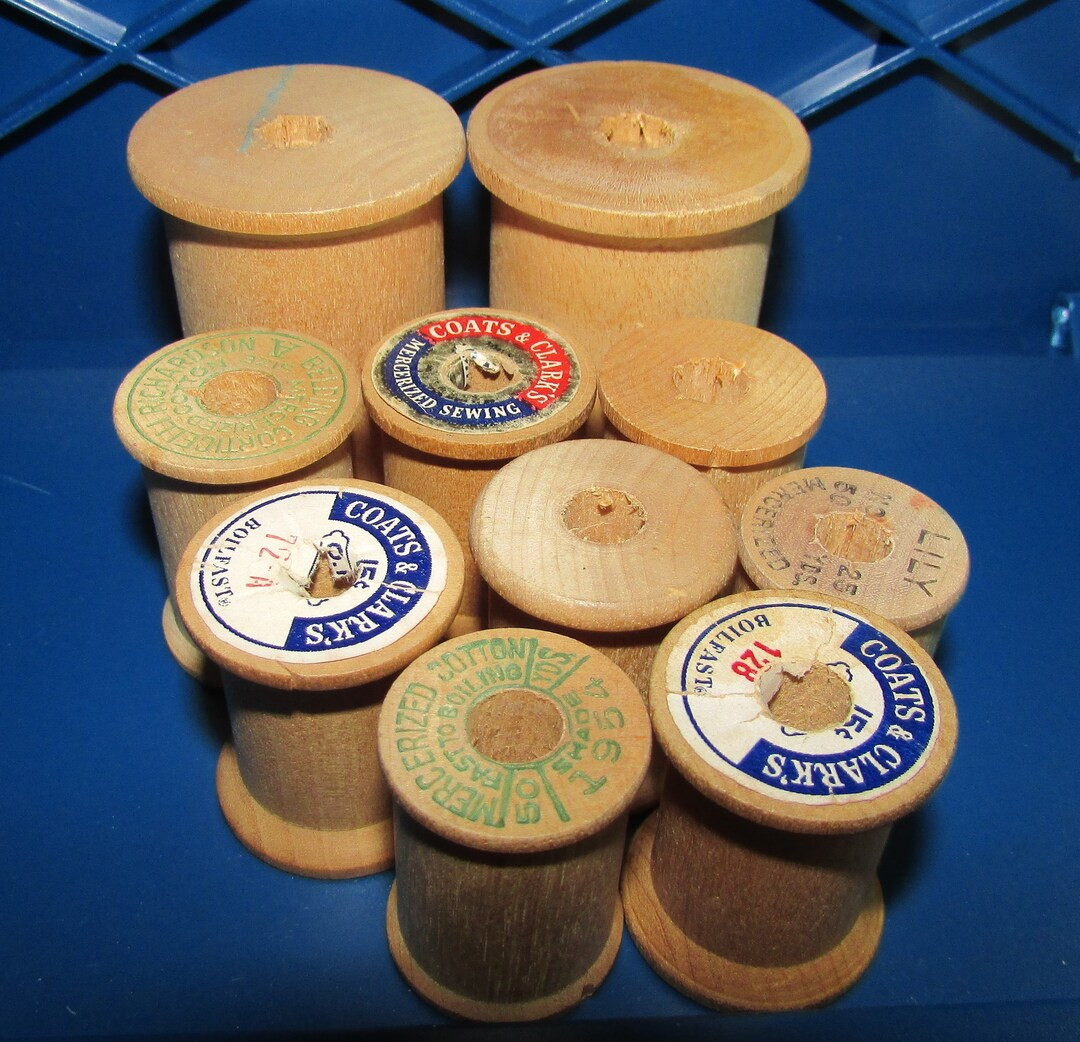 12 Vintage Wooden Spools for Crafts, Home Decor, Craft Projects, Pin Cushion Spools - Etsy | Etsy (US)
