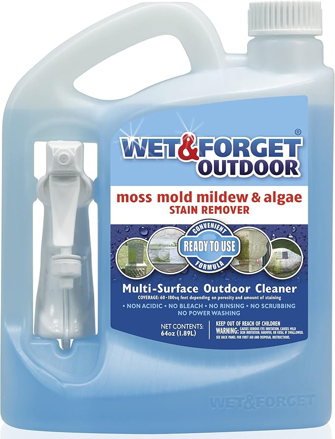 Wet & Forget Outdoor Moss, Mold, Mildew, & Algae Stain Remover Multi-Surface Cleaner, Ready to Us... | Amazon (US)