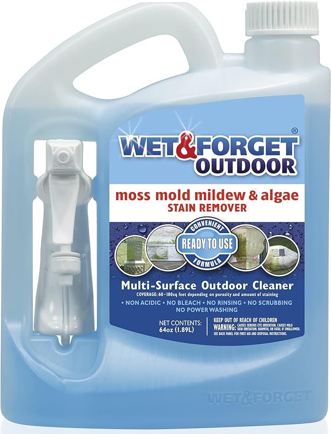 Wet & Forget Outdoor Moss, Mold, Mildew, & Algae Stain Remover Multi-Surface Cleaner, Ready to Us... | Amazon (US)