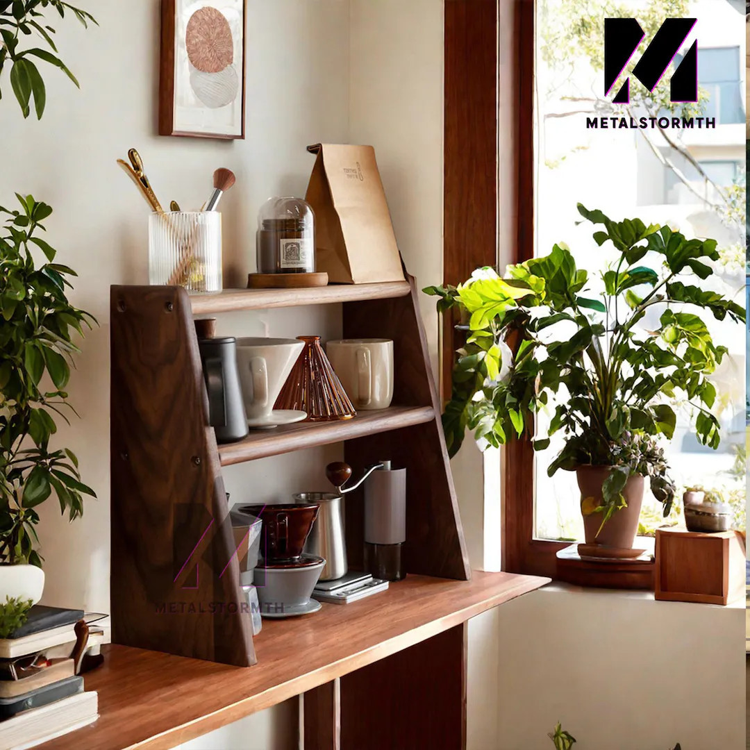 Cubby Kitchen Shelf, Coffee Bar,desktop Coffee Tea Mug Cup Storage Holder, Exquisite Solid Walnut... | Etsy (US)