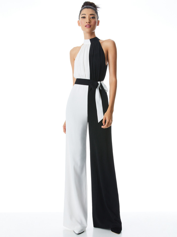 THELMA HALTERNECK JUMPSUIT | Alice + Olivia