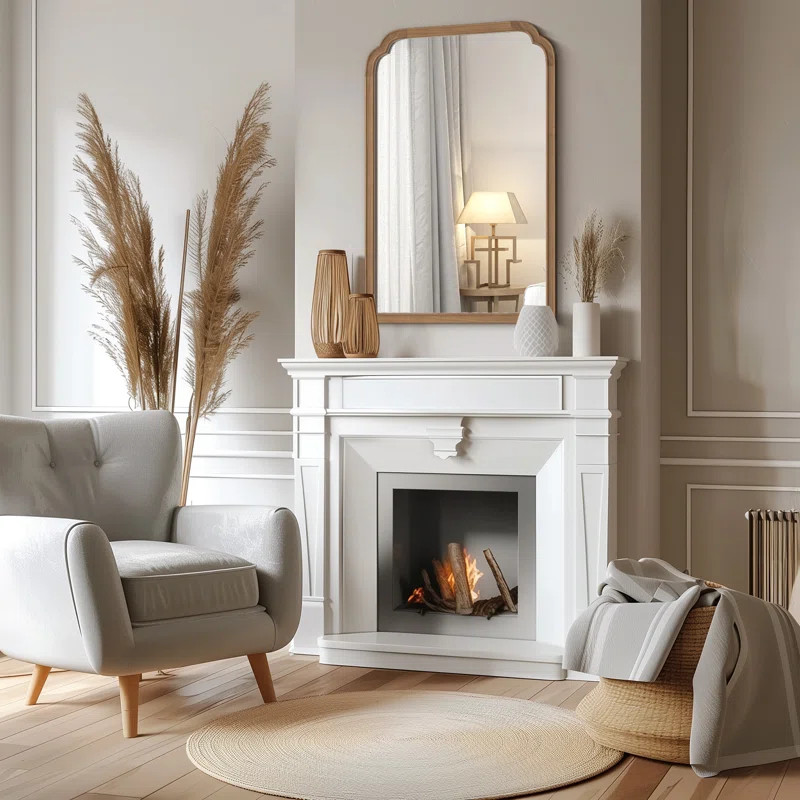 Ancalin Wood Accent Wall Mirror for Bathroom Bedroom Decorative Mirror | Wayfair North America