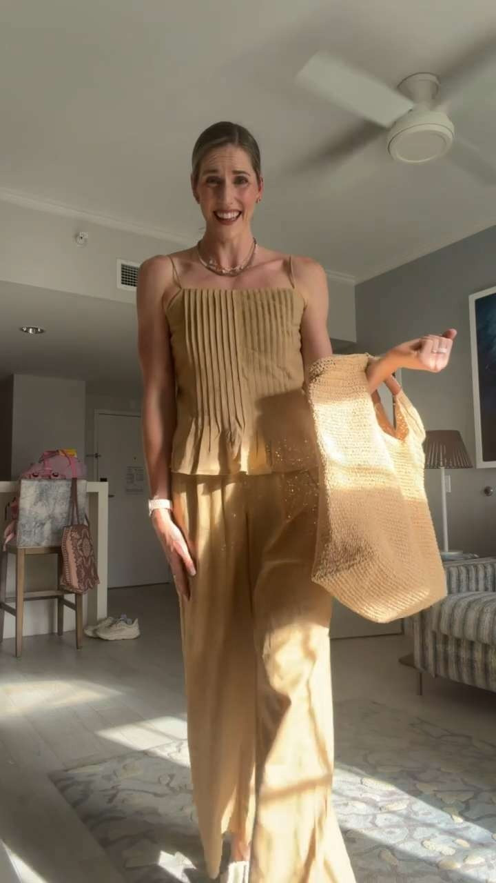 Dinner Outfit from night 2 of my trip🤎 LOVE this set from Express it's so perfect + buy 1 get 1 50% off now!! Perfect time to grab a set 





Summer outfits, matching set, linen, vacation outfits beach, summer blend, pintuck, pleat, trousers, wedge, slides, target, accessories, missy franklin johnson, missy_franklin  

 #LTKootd #LTKSeasonal #LTKTravel
