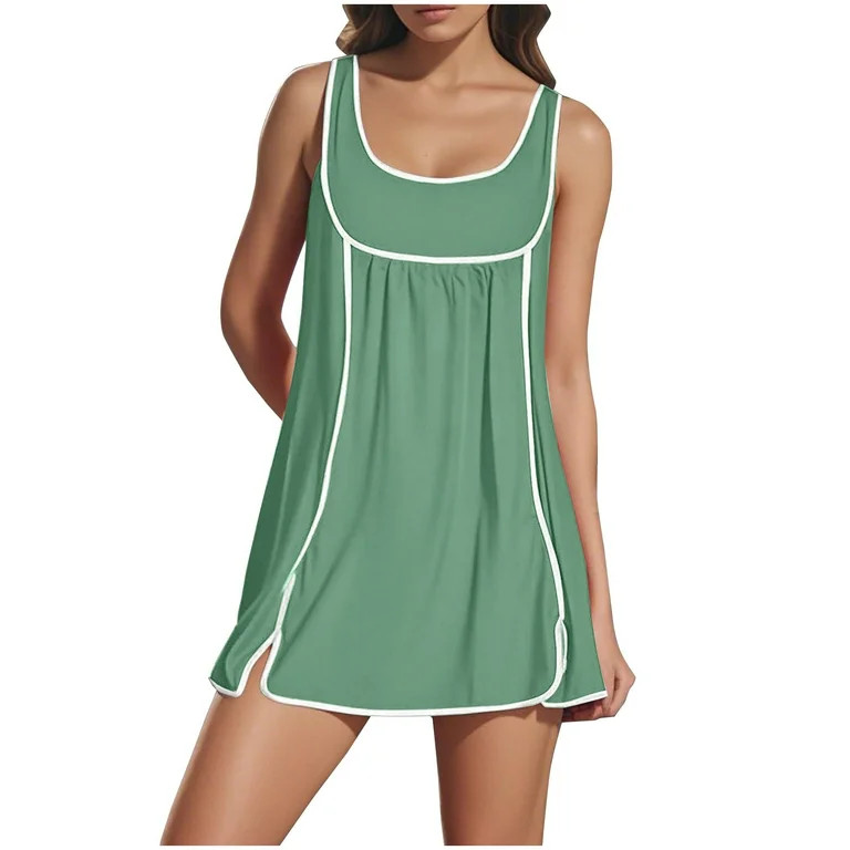 Tennis Dress For Women Athletic Sleeveless Mini Dress Casual Workout Dress B-Green | Walmart (US)