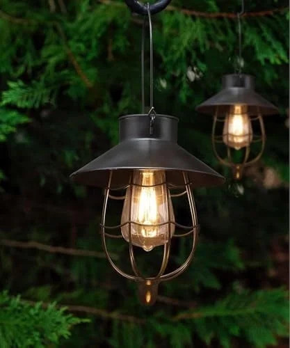 YAKii 2 Pack Solar Lantern Hanging Waterproof Outdoor Metal Solar Lamp with Warm White Light Deco... | Walmart (US)