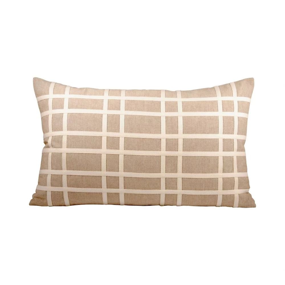 Cream and Beige Lumbar Pillow Cover 16x26-inch Lumbar Pillow Cover Only Cream/Sandstone | Walmart (US)