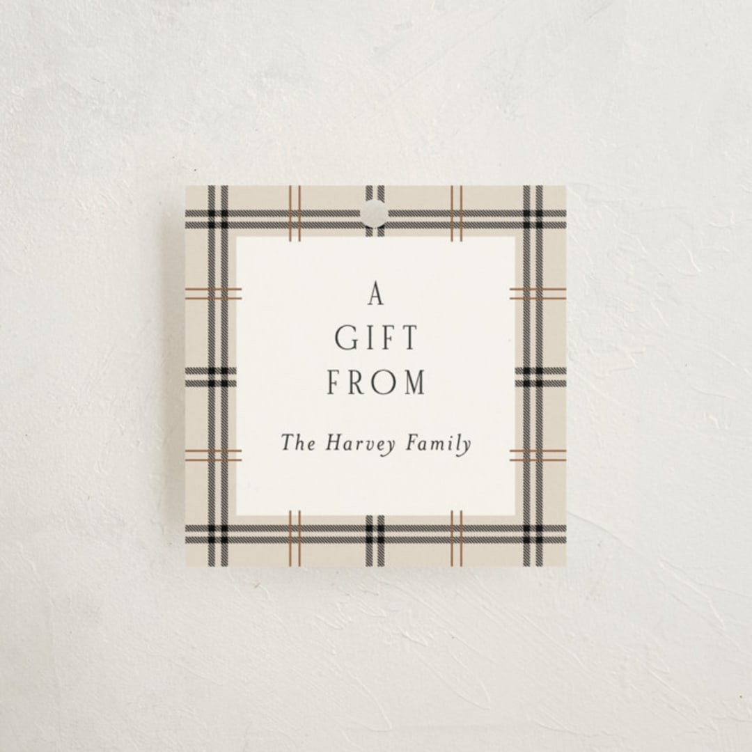 "Window Pane" - Customizable Gift Tags in Beige by Cindy Reynolds. | Minted