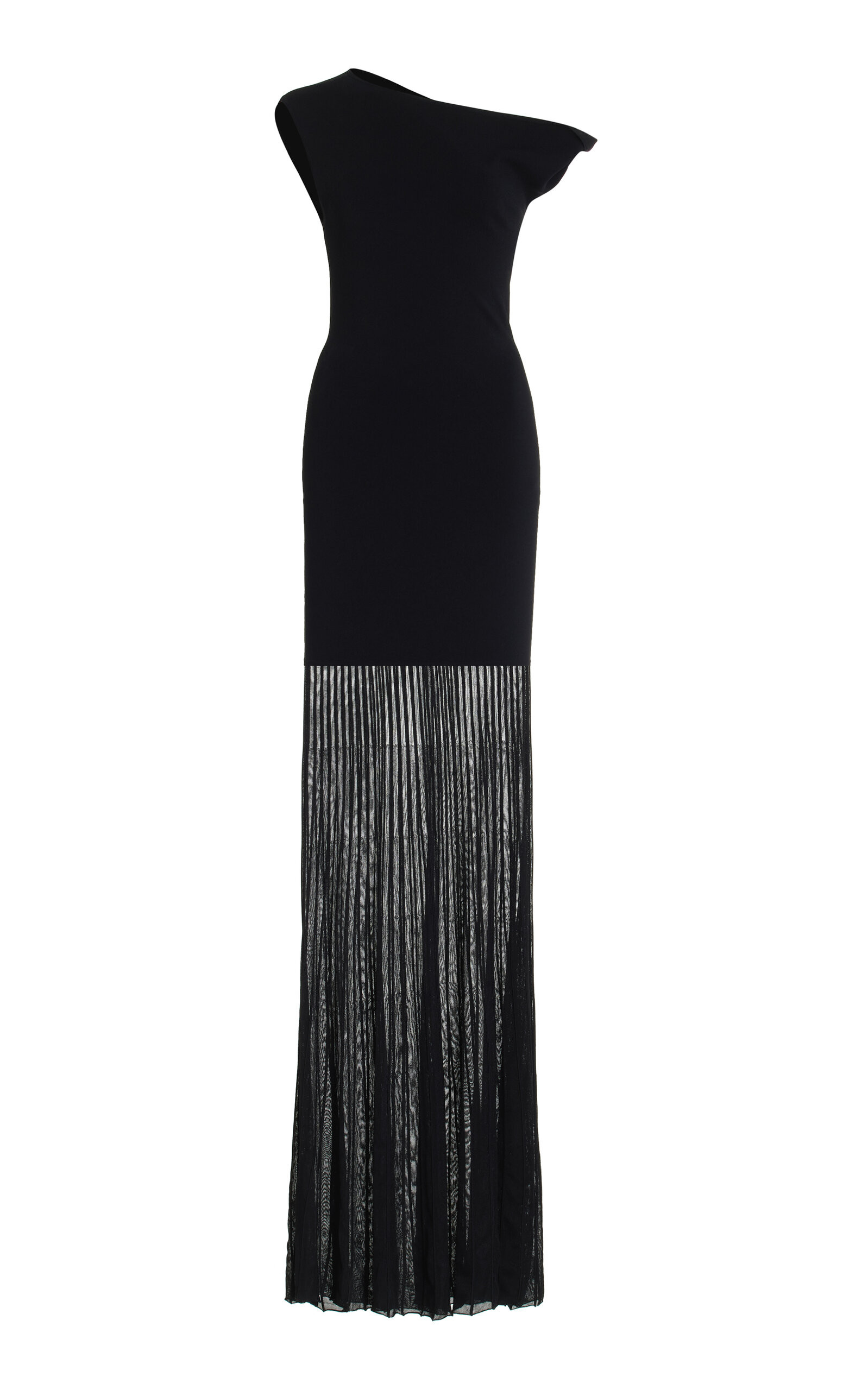 Indigo Twist Paneled Crepe And Chiffon Maxi Dress | Moda Operandi (Global)
