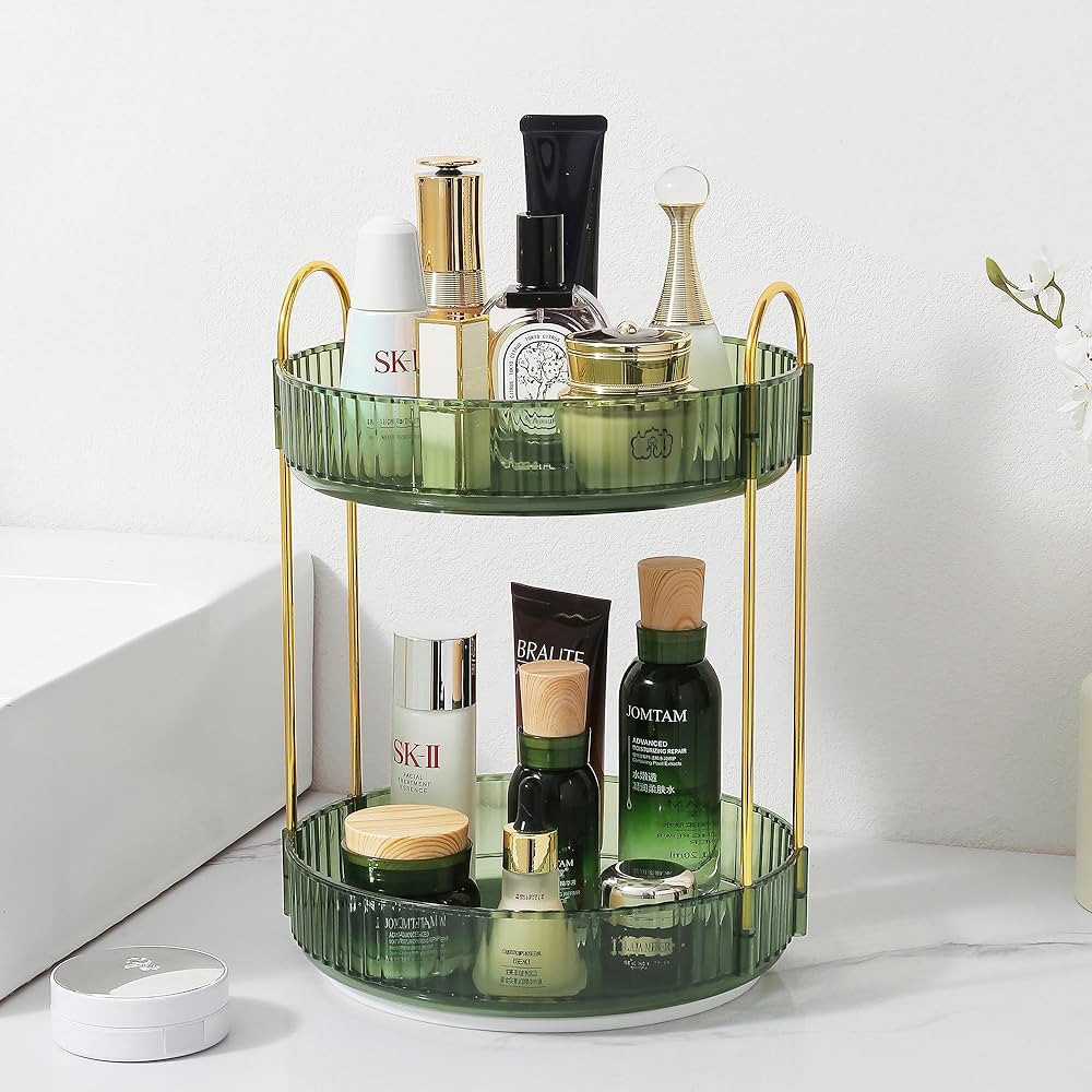 Rotating Makeup Organizer for Vanity, Perfume Skincare Lipstick Organizers for Bathroom Counterto... | Amazon (US)