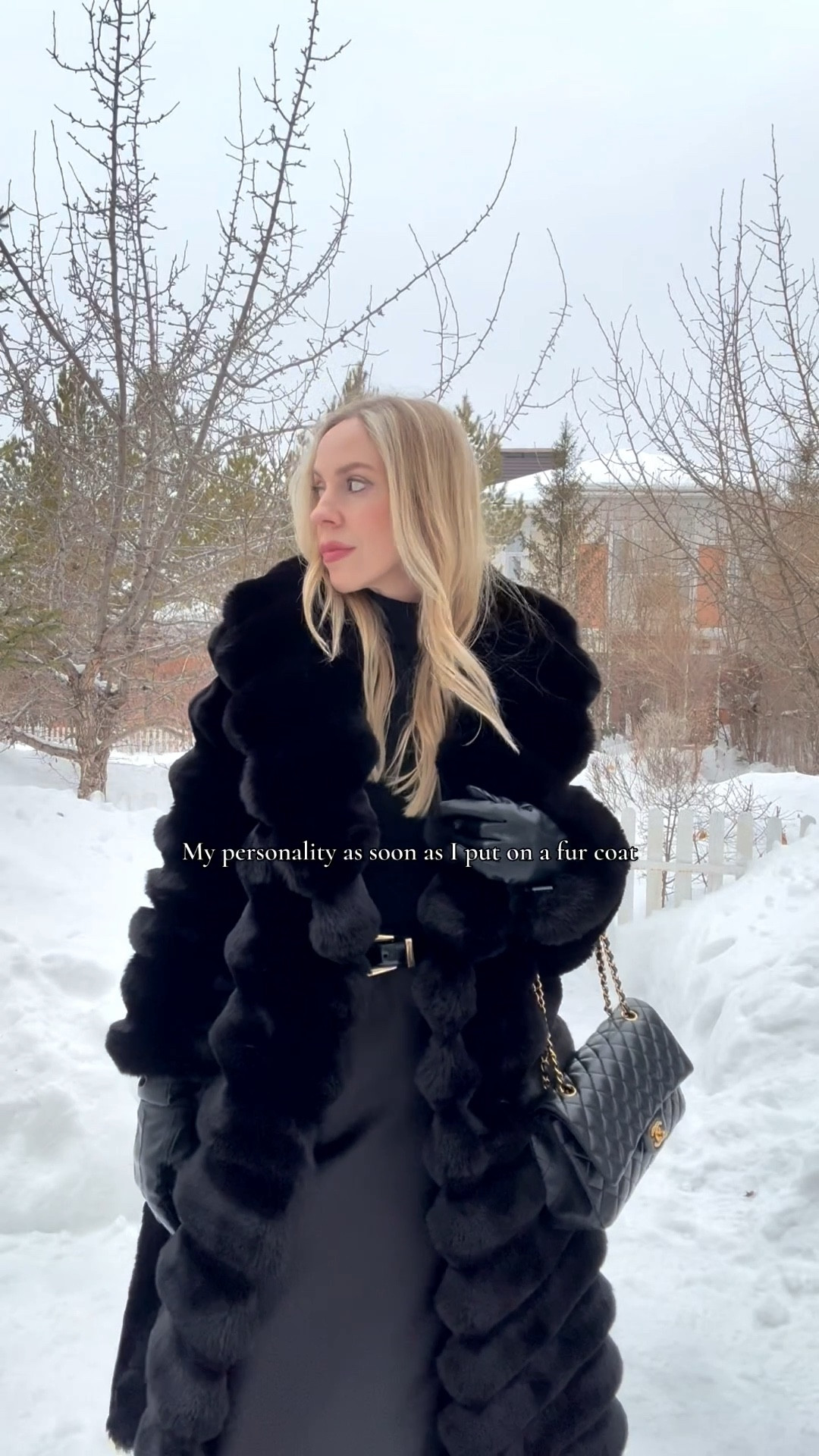 Faux chinchilla fur coat, all black outfit, black leather gloves, @Janessa Leone black wool hat

#LTKSeasonal #LTKSaleAlert #LTKOver40