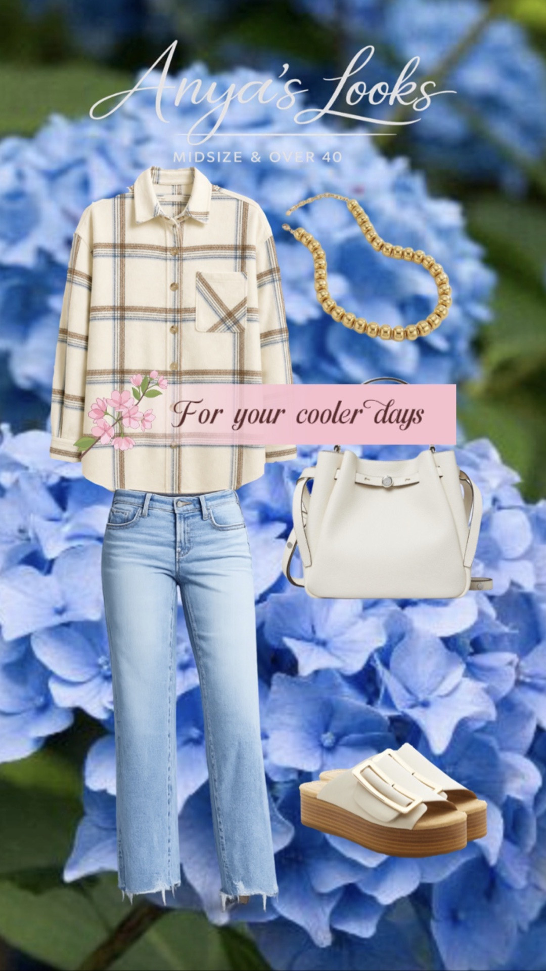 Cooler days calling? Layer up in effortless style! This cream plaid shacket + light wash jeans is my go-to for midsize fall outfits that feel polished yet comfy. Over 40 fashion doesn't have to be fussy—gold beads, a luxe white bag, and platform wedges keep it feminine and fun.
*affiliate links may earn commission! 💕#MidsizeFashion #Over40Style #PlaidShacket #FallLayering #MidsizeOOTD #EffortlessStyle #AnyasLooks #MatureFashion #AffordableFallFinds #WomenOver45

#LTKMothersDay #LTKootd #LTKmomlife