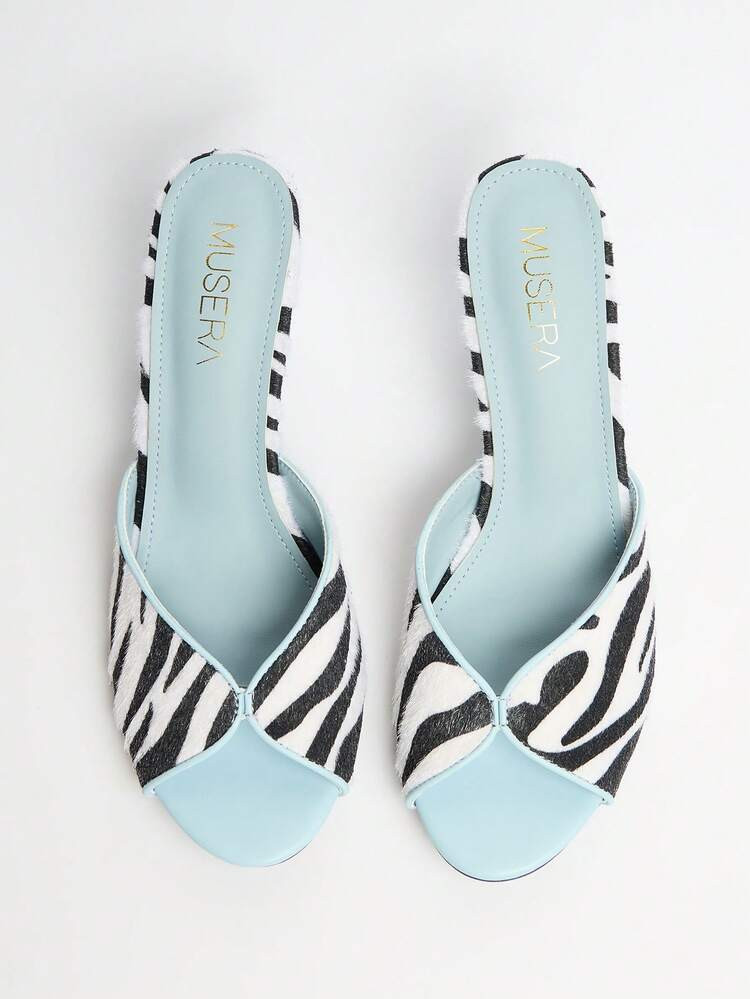 MUSERA Zebra Print Heeled Sandals Spring Summer Holiday Ibizia Festival Tropic Vacation | SHEIN