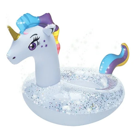 Splash Buddies Unicorn Pool Float Glitter Inflatable Swim Ring -- Fun Beach and Water Toy Lounge for | Walmart (US)