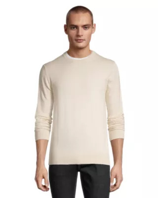 Men's Soft Cotton Long Sleeve Crewneck Jersey Sweater Cream 2XL / Regular | Mark's - Lequipeur