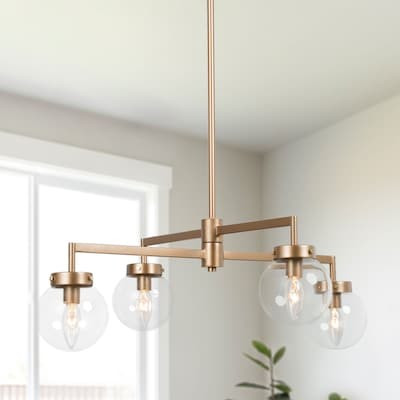 Uolfin  Naomi 4-Light Depth Gold Modern/Contemporary Chandelier | Lowe's