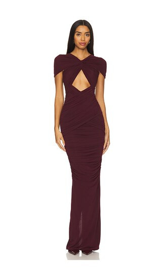 Ronny Kobo Nasha Dress in Burgundy. - size M | Revolve Clothing (Global)