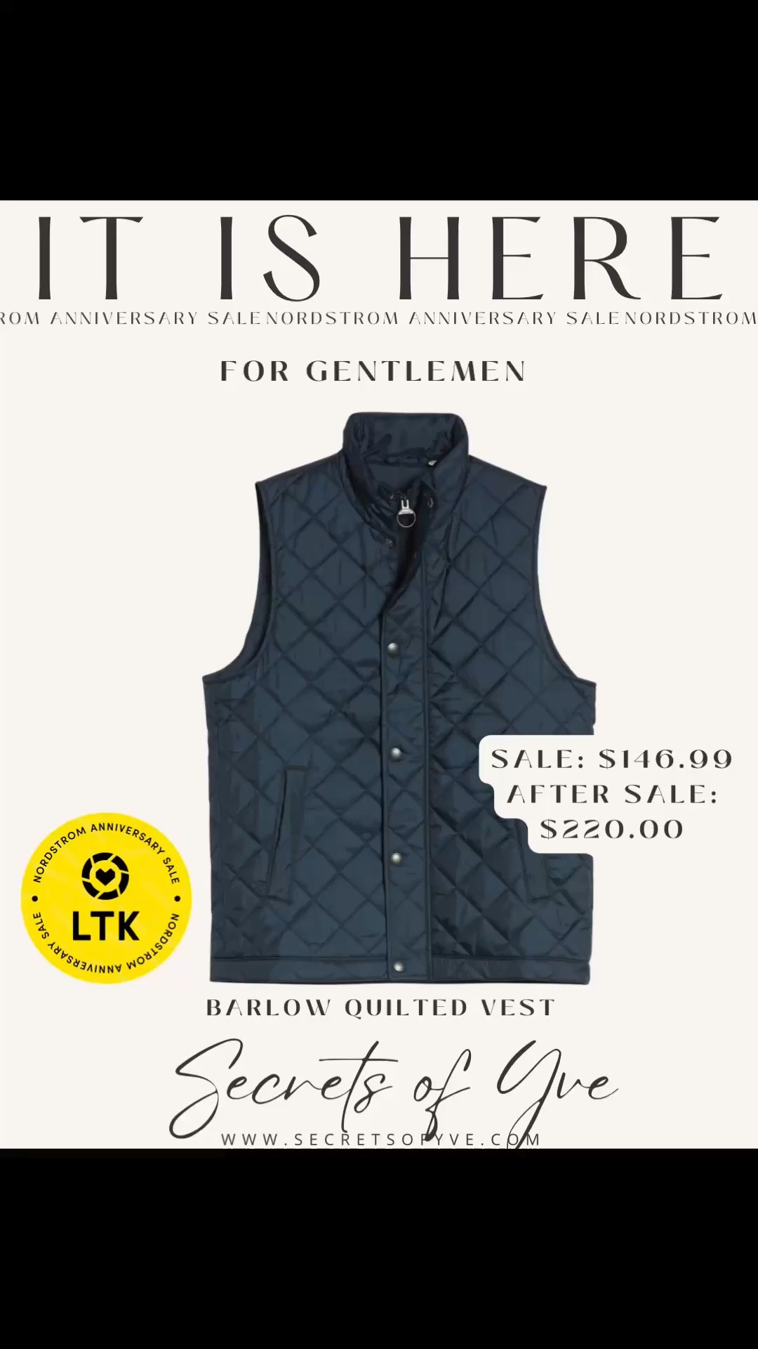 SecretsofYve: love the quilt details on this lightweight Nordstrom Anniversary Sale vest that you can gift. @ltk NSALE
#Secretsofyve #ltkgiftguide
Always humbled & thankful to have you here.. New posts daily at 3pm & 4:15pm EST. 
CEO: PATESI Global & PATESIfoundation.org
@secretsofyve : where beautiful meets practical, comfy meets style, affordable meets glam with a splash of splurge every now and then. I do LOVE a good sale and combining codes! #ltksalealert #ltku #ltkplussize #ltkmidsize #ltkover40 #ltkpetite #ltktall #ltkvlog #ltktravel  #ltkmomlife secretsofyve

#LTKSeasonal #LTKWorkwear #LTKMens