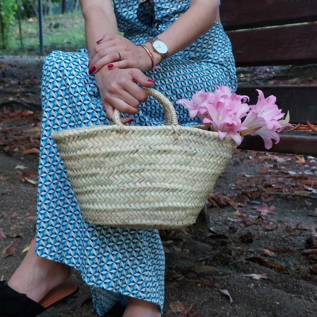 Straw Flowers Basket / Flowers Girls Basket Bag / Straw Bag / Straw Basket / Summer Bag / Wedding... | Etsy (US)