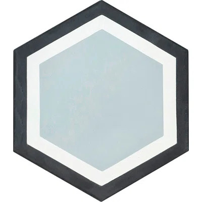 Encaustic 8" x 9" Cement Field Tile in Black/Gray (Set of 4) | Wayfair North America