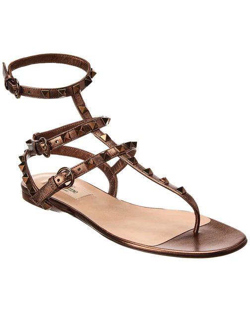 Valentino Rockstud Caged Leather Ankle Strap Sandal | Shop Premium Outlets