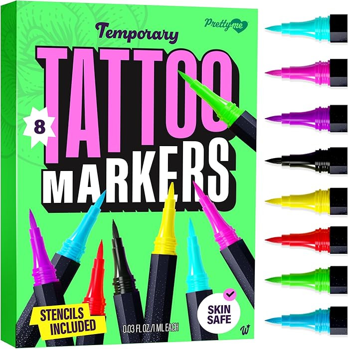 Pretty Me Temporary Tattoos Markers - Henna Body Tattoo Kit for Girls & Adults - Skin Pens for Te... | Amazon (US)