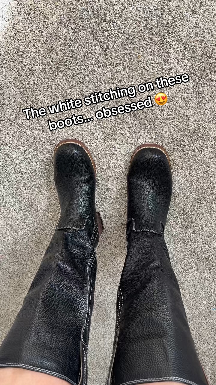 These black high boots have the cutest white stitching detail that makes them stand out from basic boots. They’re super easy to style with leggings, jeans, or dresses! #amazon #boots #springfits 

#LTKootd