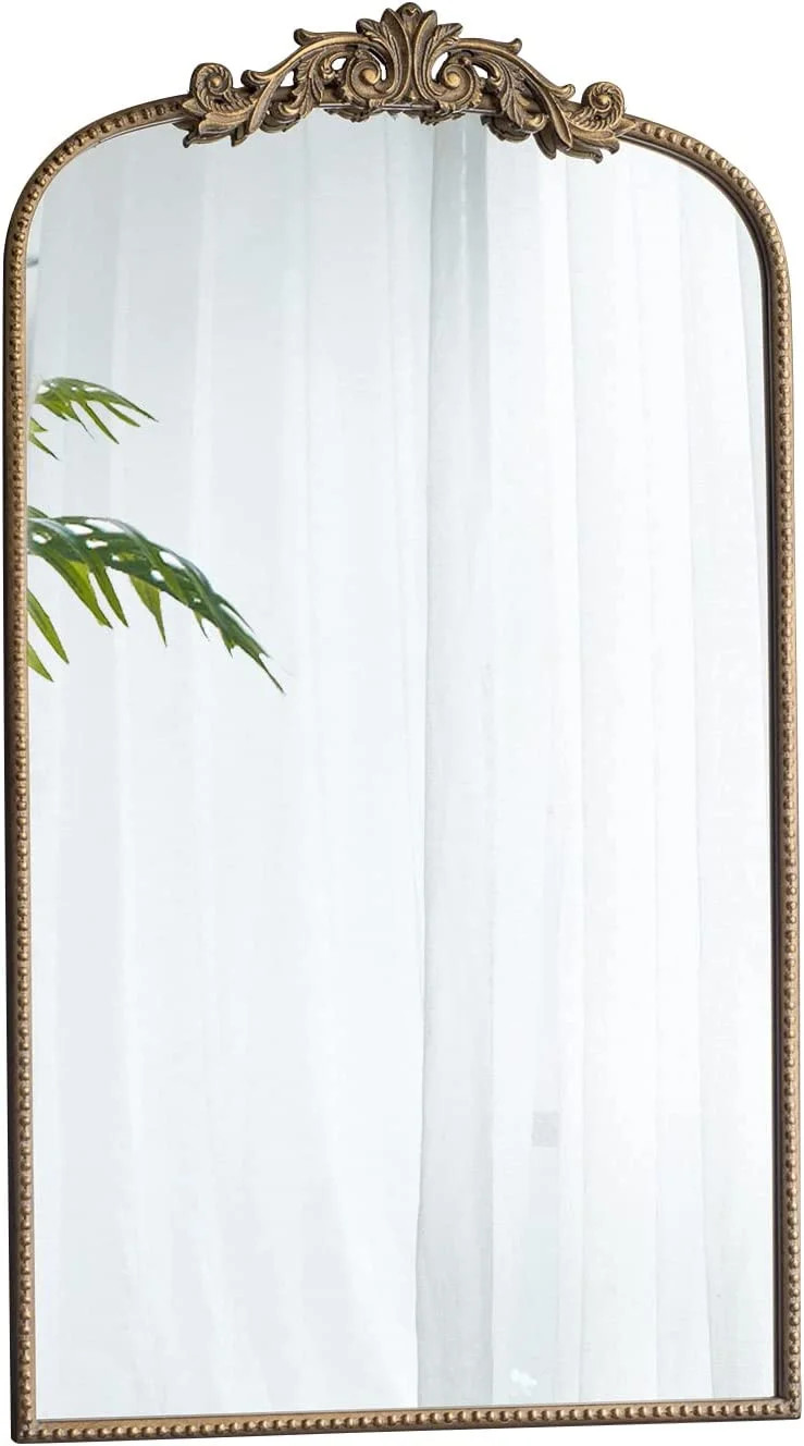 A&B Home Arched Vertical Mirror-Wall Mirror with Metal Gold Frame, 24" x 42" Large Arch Mirror fo... | Walmart (US)
