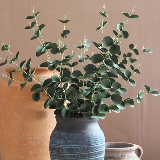 5Pcs 50CM Artificial Greenery Stems Eucalyptus Leaf Spray in Green Plants PE Leaves DIY Craft for... | Amazon (US)
