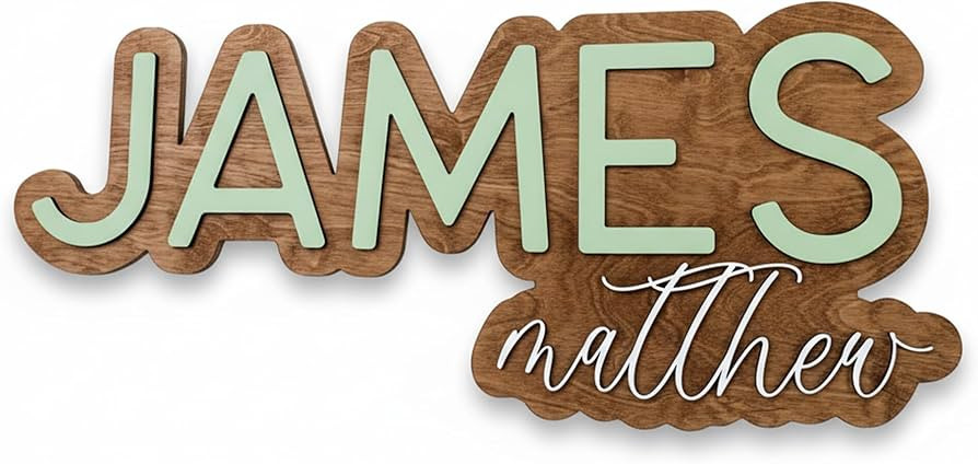 Nursery Name Sign, Wooden Name Sign, Name Plate for Wall, Custom Wooden Sign, Baby Name Announcem... | Amazon (US)