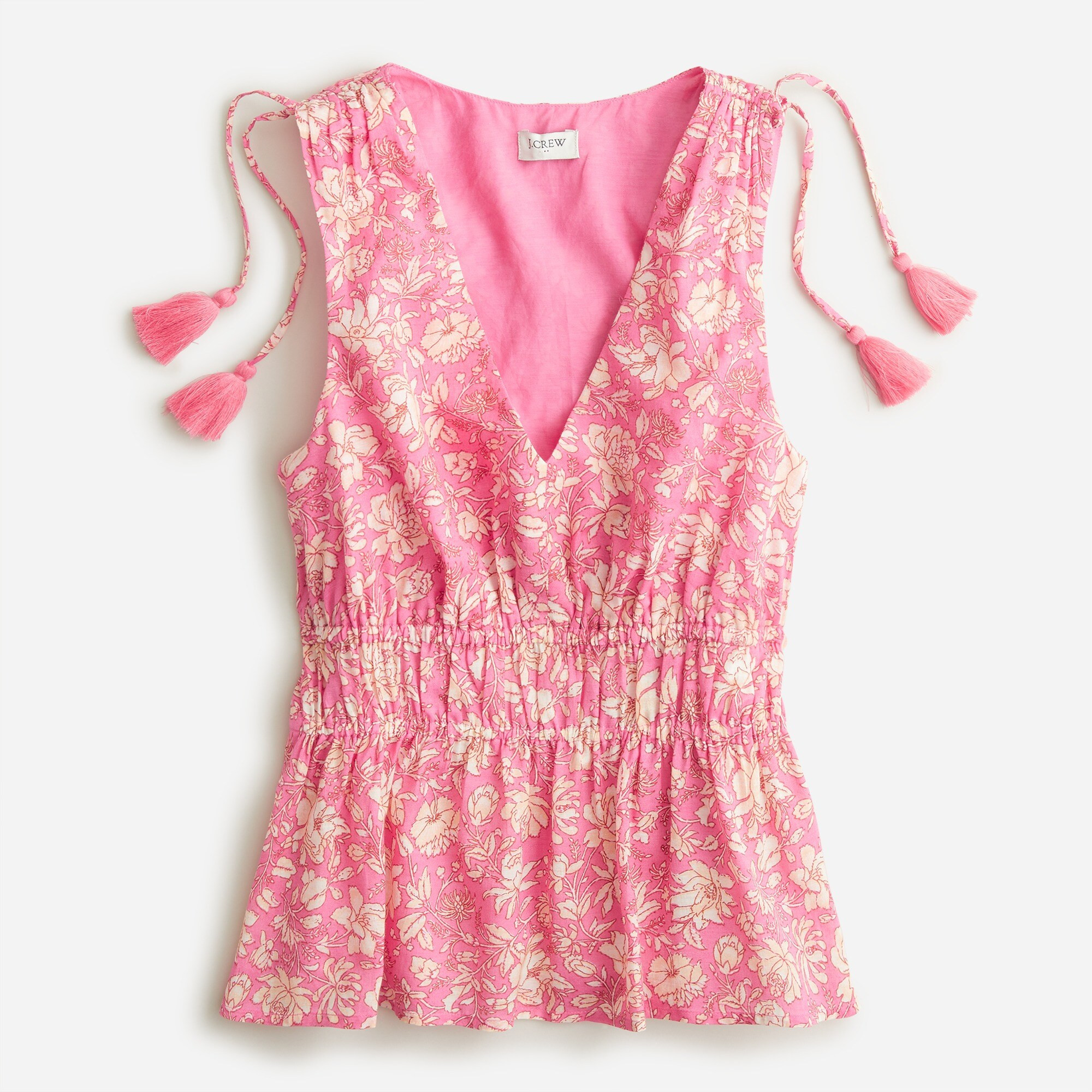 V-neck cotton voile top in tossed floral | J. Crew US