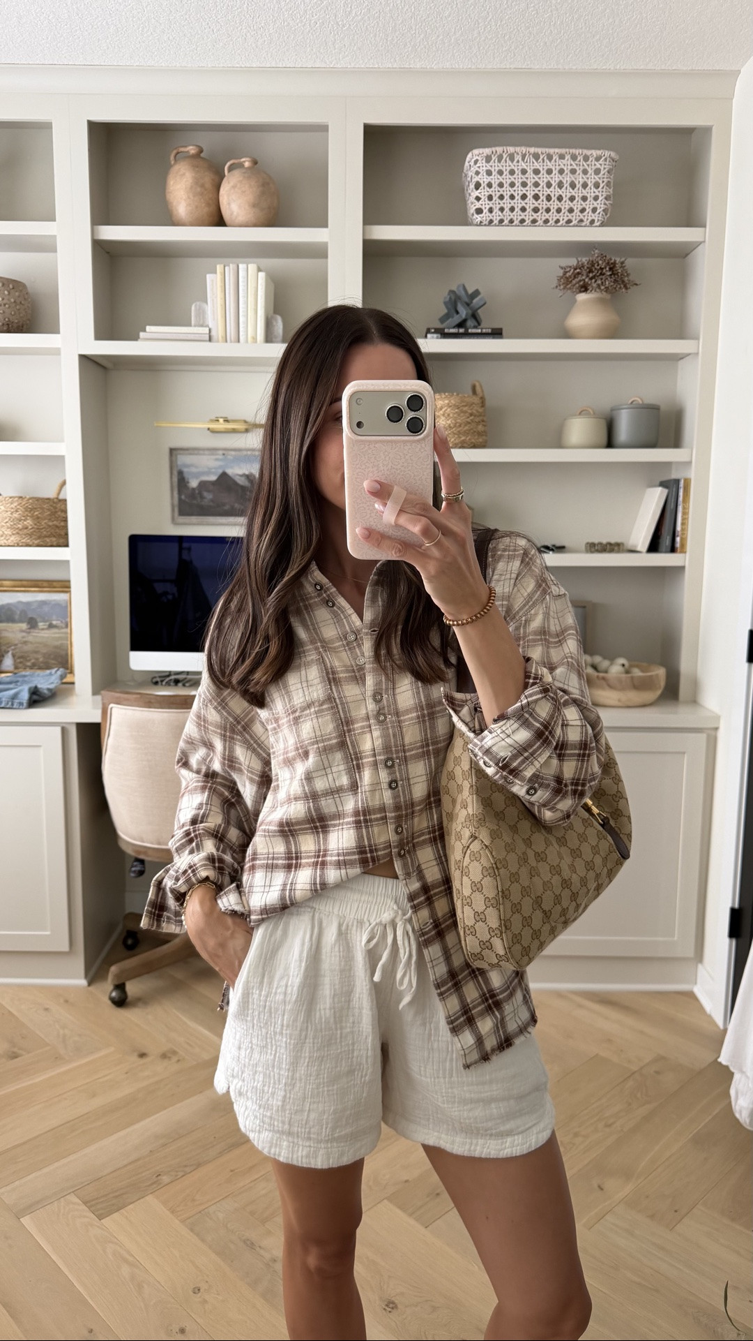 What I wore on the road trip to Fargo 🚙 
Flannel: sized down 1 (XS)
Shorts: true to size (S)
Flip flops: size up for half sizes 

Travel outfit / early fall outfits / pre-fall outfit ideas / brown flannel shirt / plaid button up / warm fall outfits

#LTKootd #LTKTravel #LTKSeasonal