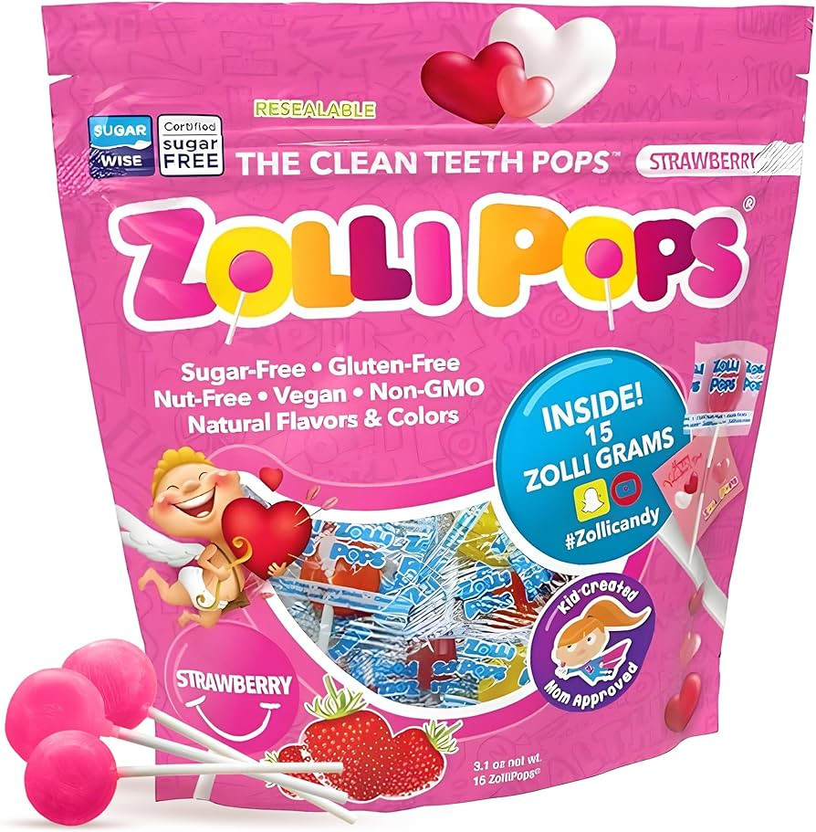 Zollipops Clean Teeth Pops Sugar Free Candy with Xylitol, Dye-Free Lollipops - Keto & Diabetic-Fr... | Amazon (US)