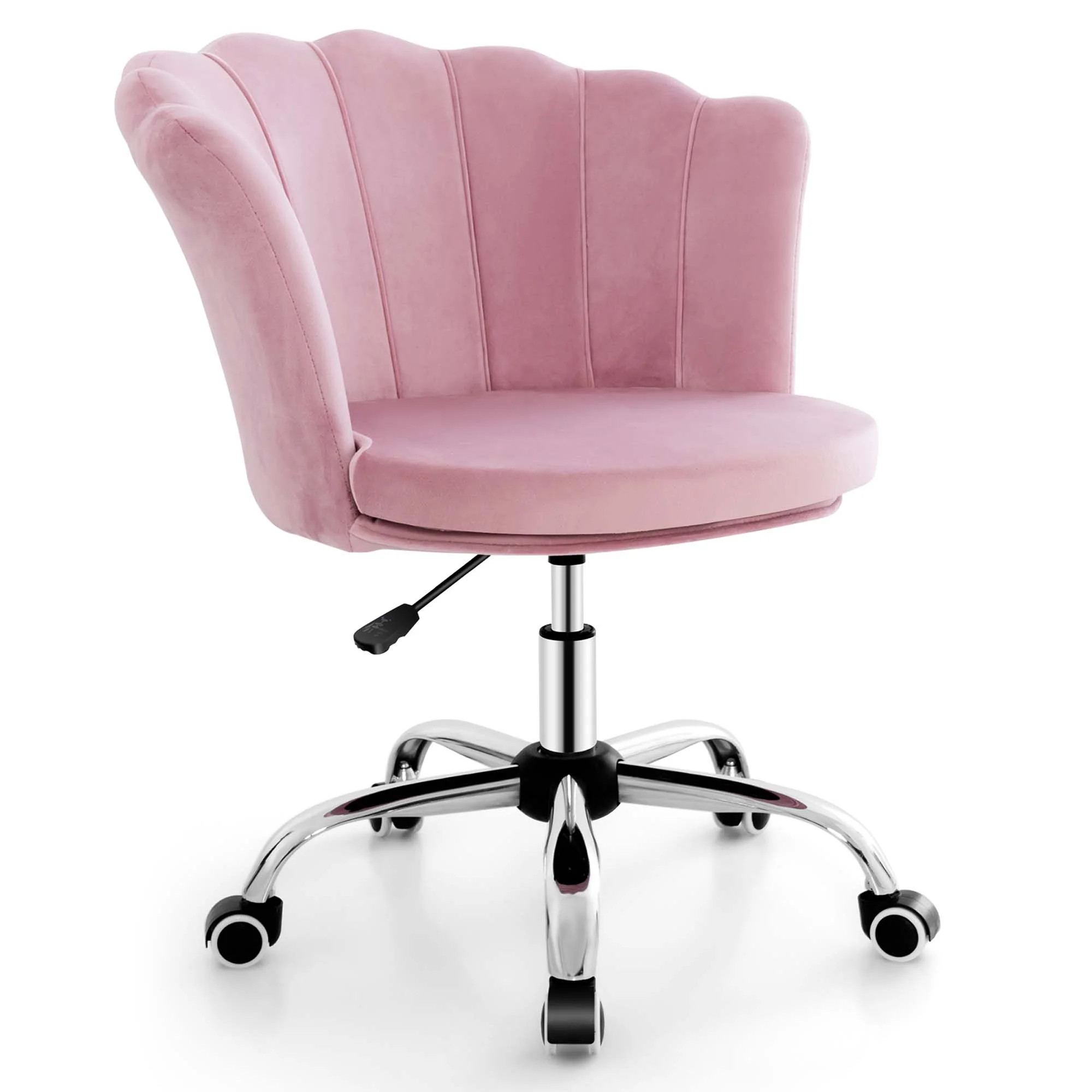 Costway Velvet Petal Shell Office Chair Adjustable Swivel Accent Vanity Armchair Pink | Walmart (US)