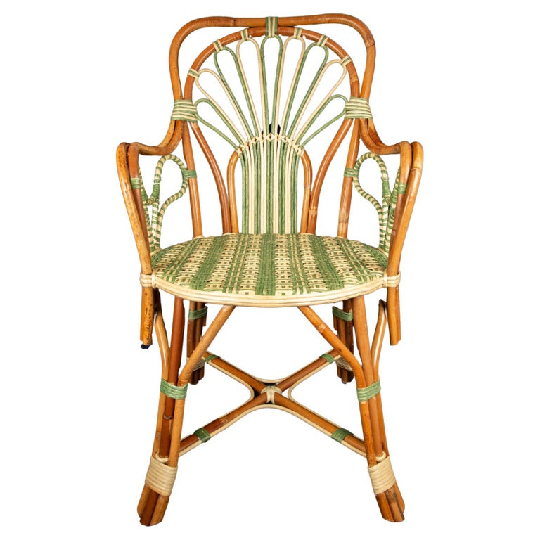 Peacock Rattan Arm Chair by Creel and Gow | 1stDibs