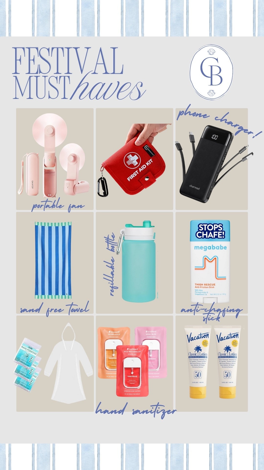 Festival must haves and my go to products for oceans calling and country calling 

#LTKItBag #LTKSeasonal #LTKStyleTip