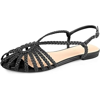 PIZZ ANNU Women's Sophia Braided Flat Sandals Comfortable Memory Foam Walking Shoes Summer Gladia... | Amazon (US)