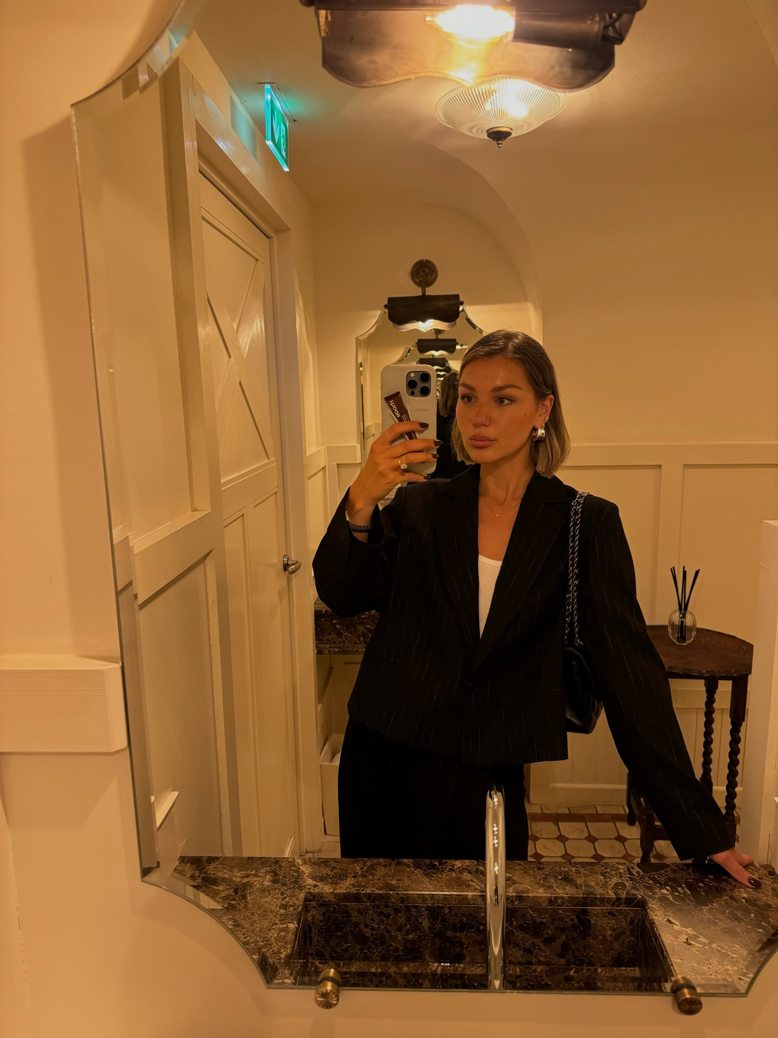 Marks & Spencer pinstripe suit 🖤 wearing size 16 blazer 

#LTKstyletip #LTKautumn #LTKworkwear