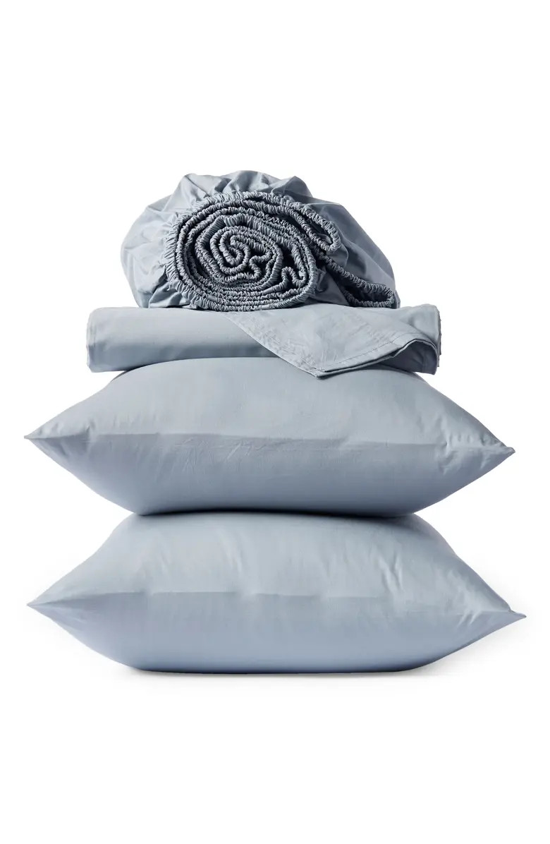 Coyuchi Crinkled Organic Cotton Percale Sheet Set | Nordstrom | Nordstrom