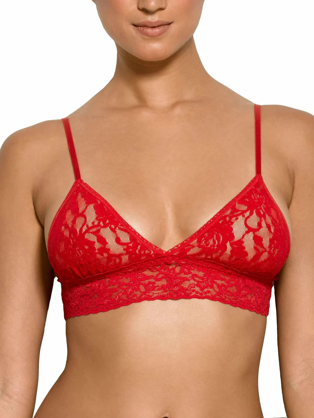 Signature Lace® Padded Triangle Bralette Red | Hanky Panky
