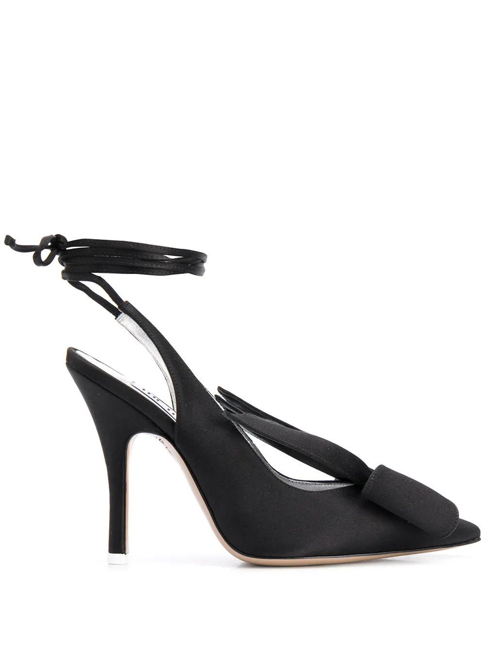 The Attico ankle-wrap Satin Pumps | Black | FARFETCH | Farfetch Global