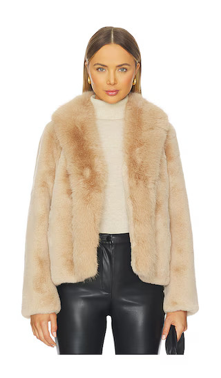 Dasha Faux Fur Jacket in Beige | Revolve Clothing (Global)