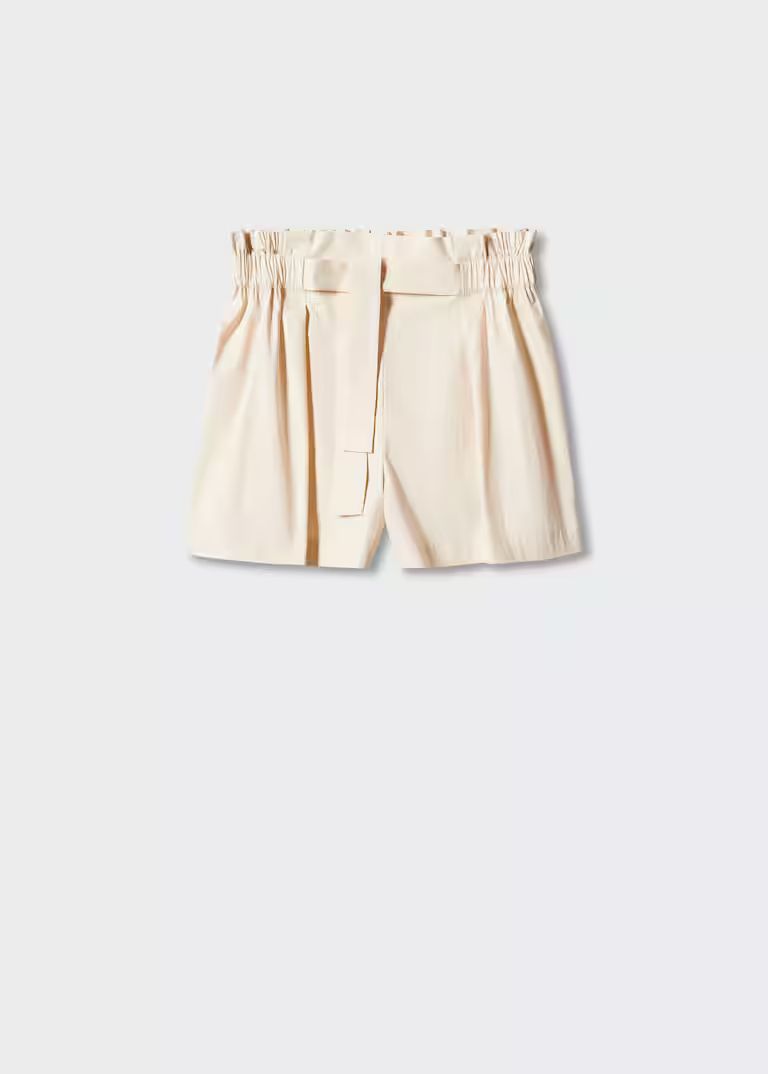 Paperbag shorts with bow | MANGO (US)