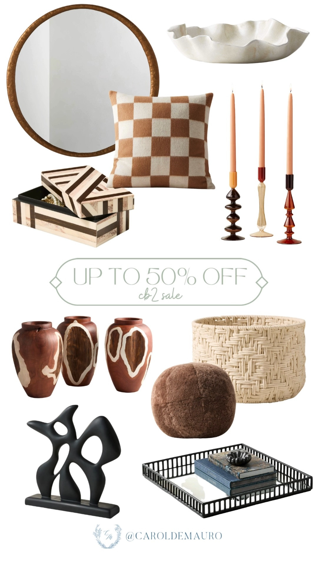 This sale has some serious home finds! From a gorgeous gold mirror to a checkered pillow, so many pieces to refresh any room.

CB2 sale, on sale now, home decor, taper candles, home accents, furniture finds, home refresh, neutral home

#LTKSaleAlert #LTKHome #LTKU