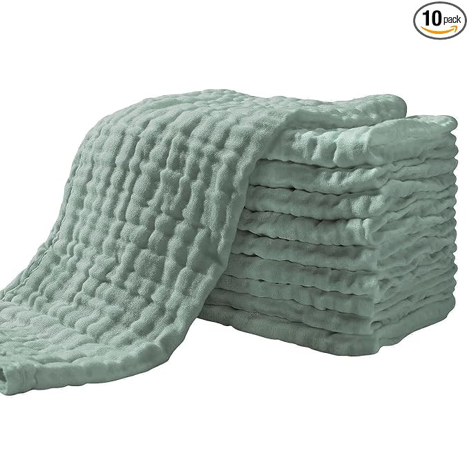 Yoofoss Muslin Burp Cloths for Baby 10 Pack 100% Organic Cotton Baby Washcloths for Boys Girls La... | Amazon (US)