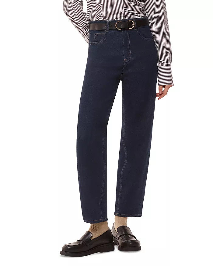 Whistles Stretch Barrel Leg Jeans in Dark Denim Back to results -  Women - Bloomingdale's | Bloomingdale's (US)