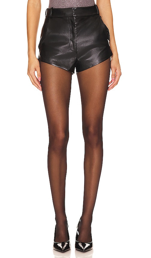 Amanda Uprichard X Revolve Kelso Faux Leather Shorts in Black. - size XS | Revolve Clothing (Global)