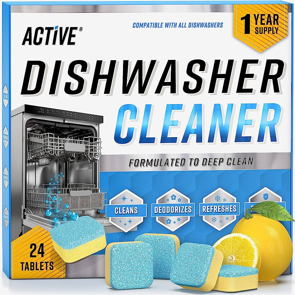 Dishwasher Cleaner And Deodorizer Tablets - 24 Pack Deep Cleaning Descaler Pods Formulated To Cle... | Amazon (US)