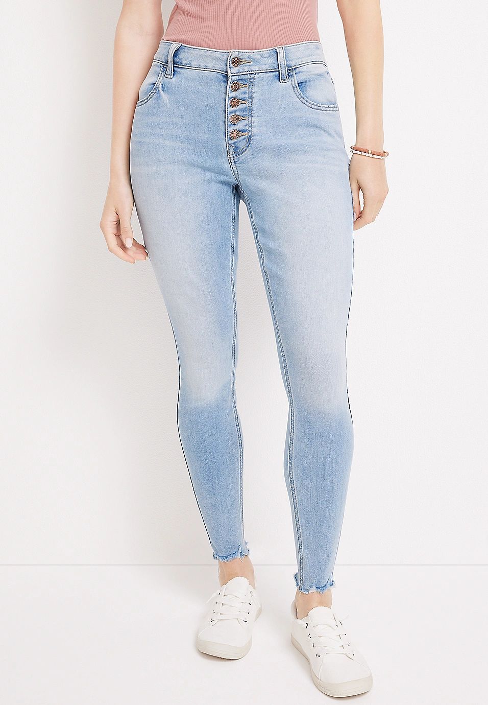 m jeans by maurices™ Cool Comfort Curvy High Rise Super Skinny Jean | Maurices