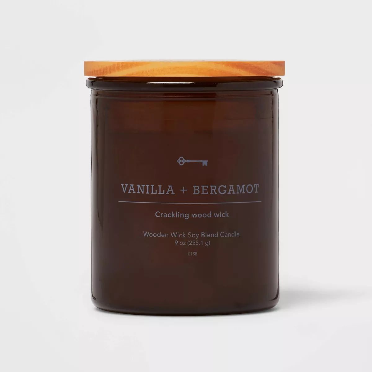 9oz Lidded Glass Jar Crackling Wooden Wick Candle Vanilla and Bergamot - Threshold™ | Target