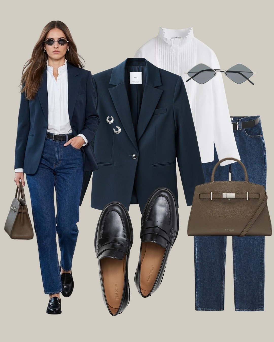 Navy Blazer + White Shirt & Denim Look

✨A tailored navy blazer layered over a crisp white shirt and classic blue denim creates that effortless French-inspired spring uniform. Clean, timeless, and instantly polished without trying too hard.

✨Perfect for coffee dates, casual meetings, school runs, or city walks. This is one of those looks you can rely on again and again—it always works.

✨Tags: navy blazer outfit women, spring casual chic outfit, french style outfit, denim everyday look, elevated basics outfit, capsule wardrobe spring, minimalist outfit ideas, smart casual women

#LTKworkwear #LTKstyletip #LTKspring